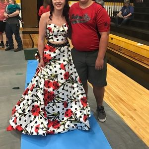 Floral polka dot dress